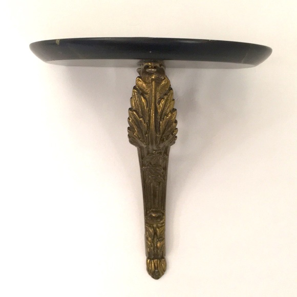 Vintage Bombay Co. Faux Marble & Brass Wall Shelf